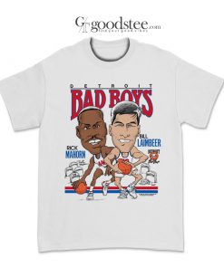 Detroit Bad Boys Rick Mahorn Bill Laimbeer Caricature T-Shirt