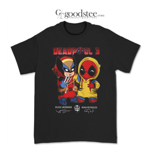 Deadpol 3 Hugh Jacman And Ryan Reynolds Siganture T-Shirt