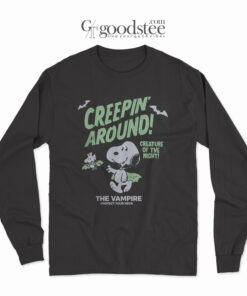 Snoopy And Woodstock Creepin Around Creature Of The Night Long Sleeve