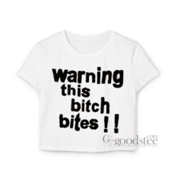 Kim Lip Warning This Bitch Bites Y2K Baby Tee